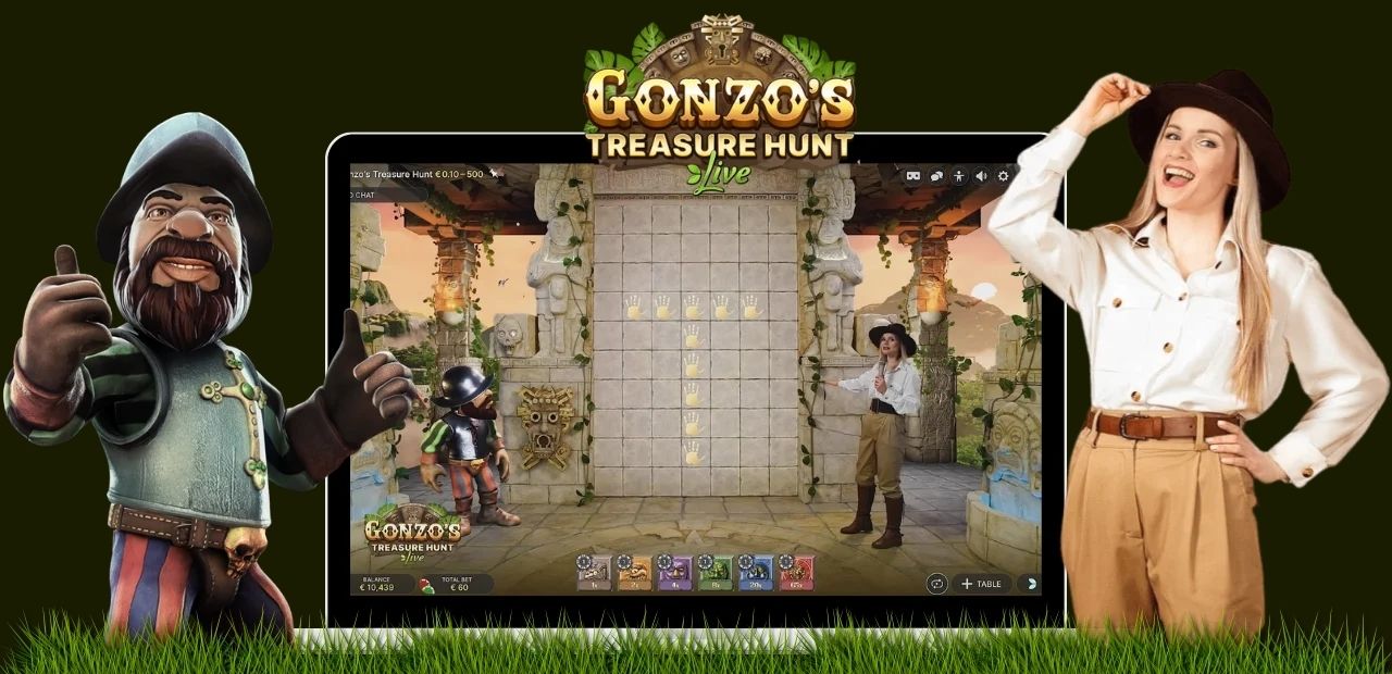 Hauptmerkmale von Gonzo's Treasure Hunt Live